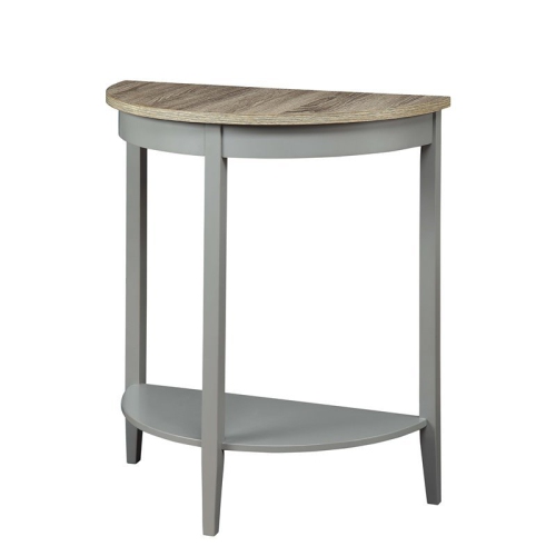 BOWERY HILL  Contemporary Stone Console Table In Oak And In Gray
