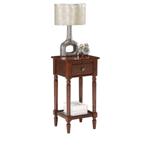 Convenience Concepts French Country Khloe Accent Table in Mahogany Wood Finish