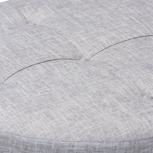 Baxton Studio Vinet Tufted Fabric and Wood Coffee Table Ottoman in Light Gray