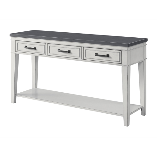 MARTIN SVENSSON HOME  Del Mar 3 Drawer Sofa Console Table White And Grey