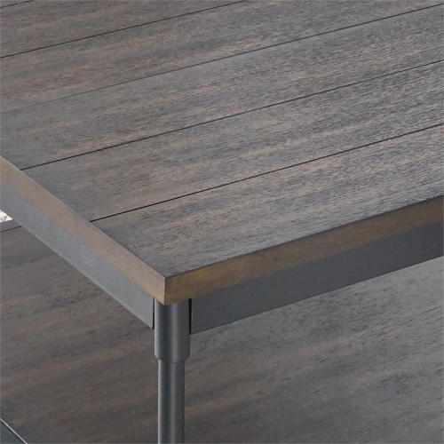 Bowery Hill Contemporary Smokey Oak and Black Metal End Table