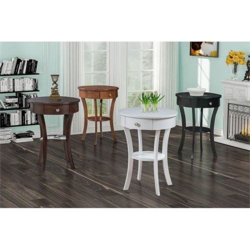 Convenience Concepts Classic Accents Schaffer End Table in White Wood Finish