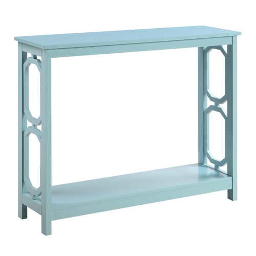 Convenience Concepts Omega Console Table in Seafoam Green Wood Finish