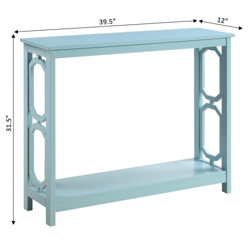 Convenience Concepts Omega Console Table in Seafoam Green Wood Finish