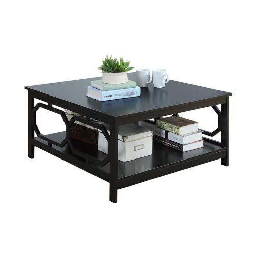 PEMBERLY ROW  Square 36" Coffee Table In Black Wood Finish