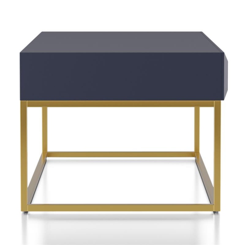 Furniture of America Giffore Metal 2-Drawer Coffee Table in Antique Blue