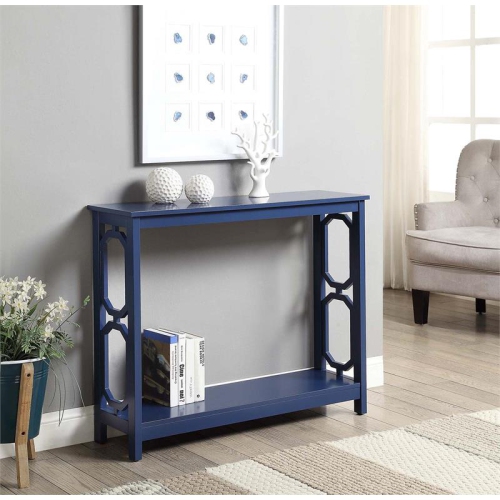 Console contemporaine Pemberly Row au fini bois bleu cobalt