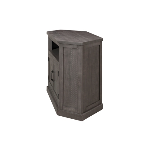 Meuble de téléviseur de coin rustique de 50 po en bois massif de Martin Svensson - Gris