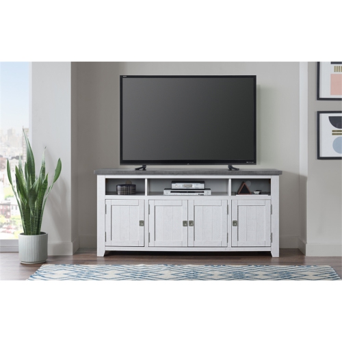 Martin Svensson Home Foundry 65" TV Stand White Stain with Gray Top