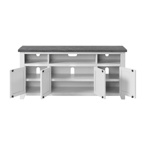 Martin Svensson Home Foundry 65" TV Stand White Stain with Gray Top
