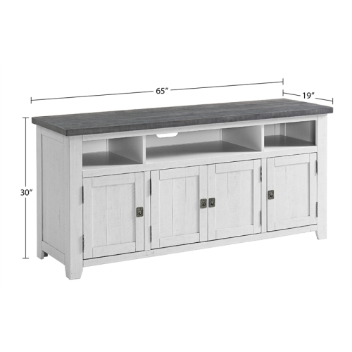 Martin Svensson Home Foundry 65" TV Stand White Stain with Gray Top