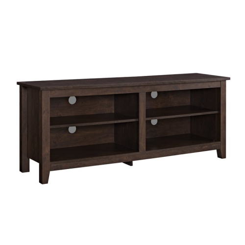 WALKER EDISON 58" Simple Wood Tv Stand Media Storage Console - Traditional Brown Tv stand