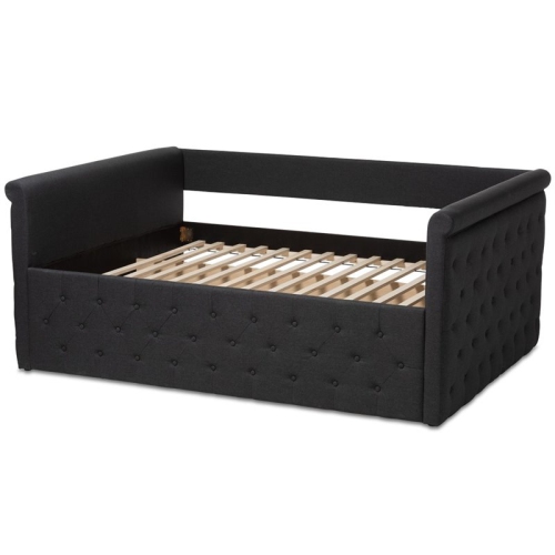 Bowery Hill Tufted Queen Daybed in Dark Grey