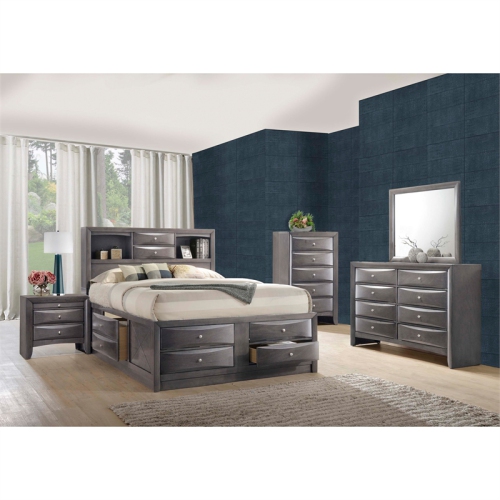 Bowery Hill 2 Drawer Nightstand in Gray