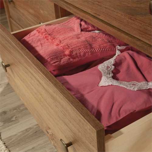 Sauder River Ranch Engineered Wood 6 Drawer Dresser in Sindoori Mango/Natural