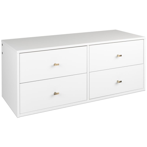 PREPAC CANADA  Prepac Milo 4 Drawer Floating Wooden Dresser In In White