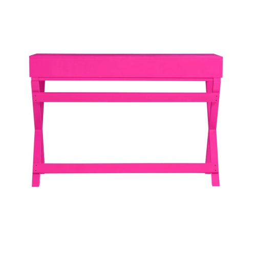 Linon Peggy Wood Two Drawer Writing Desk in Pink