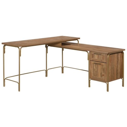 SAUDER  Coral Cape Home Office Wood L-Shaped Desk In Sindoori Mango And Gold Great desk!