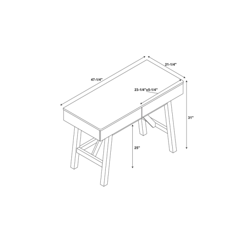 Linon Tracey Wood Two Drawer Desk in Gray