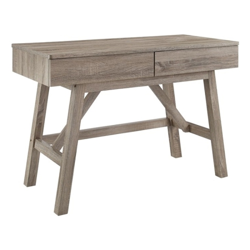 Linon Tracey Wood Two Drawer Desk in Gray