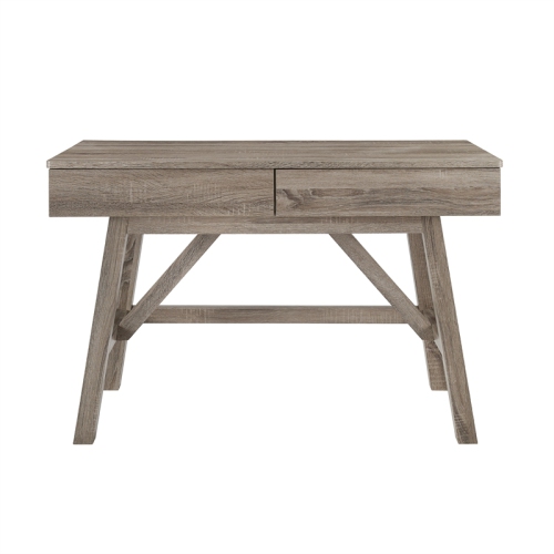 Linon Tracey Wood Two Drawer Desk in Gray