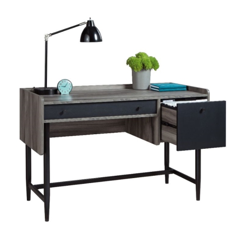 Sauder Harvey Park Engineered Wood Writing Desk in Jet Acacia Finish