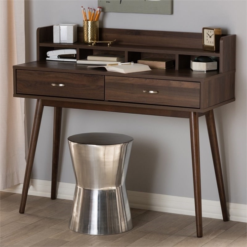 Bowery Hill Writing Desk in Walnut Brown
