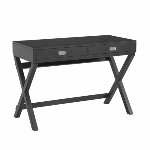LINON  Peggy Wood Two Drawer Writing Desk In Black