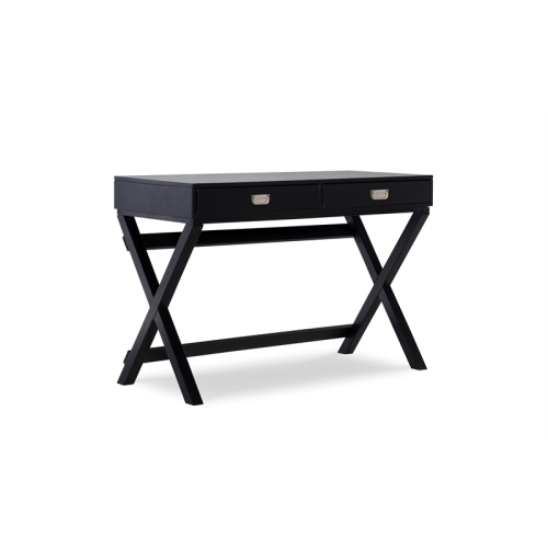 Linon Peggy Wood Two Drawer Writing Desk in Black