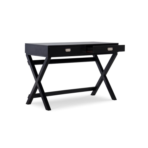 Linon Peggy Wood Two Drawer Writing Desk in Black