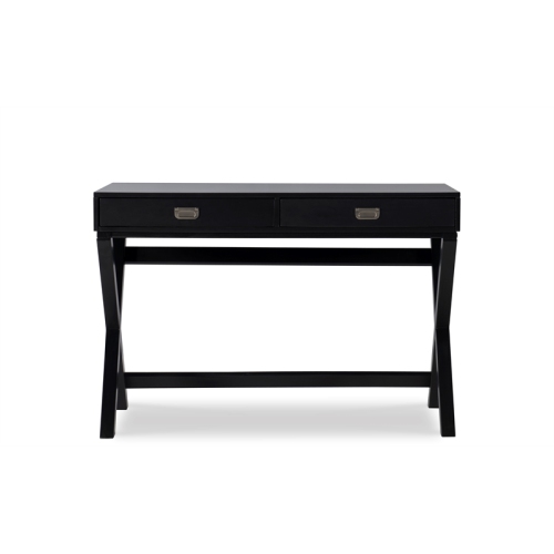 Linon Peggy Wood Two Drawer Writing Desk in Black
