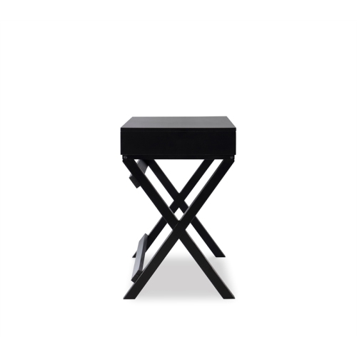 Linon Peggy Wood Two Drawer Writing Desk in Black