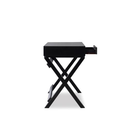 Linon Peggy Wood Two Drawer Writing Desk in Black