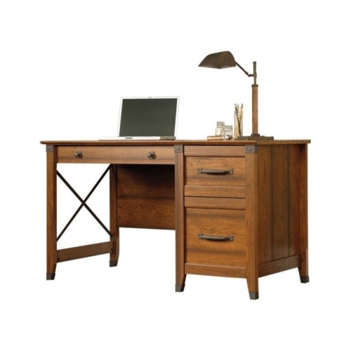 Pemberly Row Engineered Wood Computer Desk in Washington Cherry