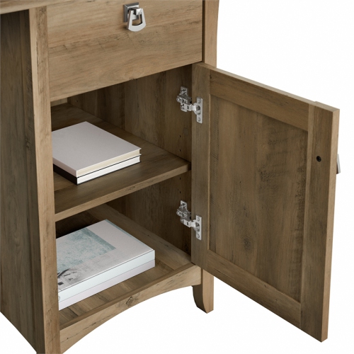 Salinas 60W L Shaped Desk with Storage in Reclaimed Pine - Engineered Wood