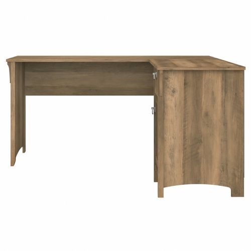 Salinas 60W L Shaped Desk with Storage in Reclaimed Pine - Engineered Wood