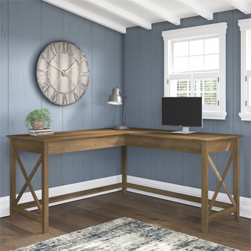 Key West 60W L Shaped Desk in Reclaimed Pine - Engineered Wood