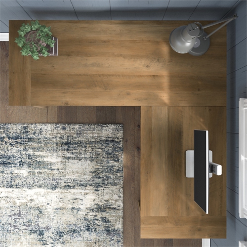 Key West 60W L Shaped Desk in Reclaimed Pine - Engineered Wood