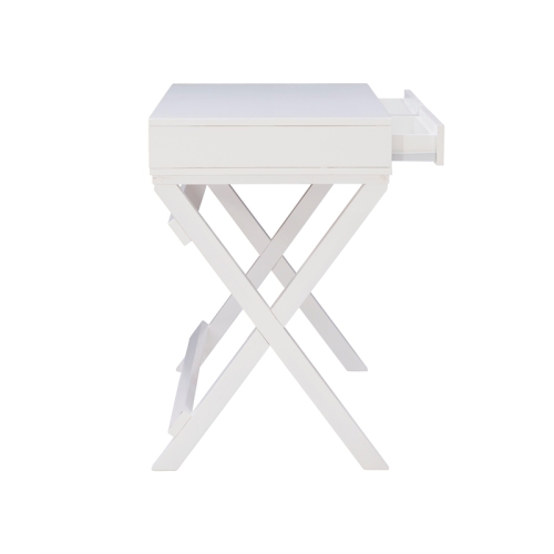 Linon Peggy Wood Two Drawer Writing Desk in White