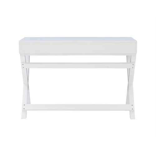Linon Peggy Wood Two Drawer Writing Desk in White