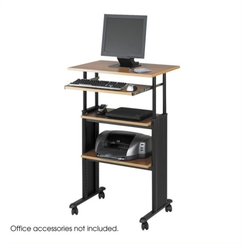 2 Piece Set Black Extendable Height Computer Desk and Drafting Chair