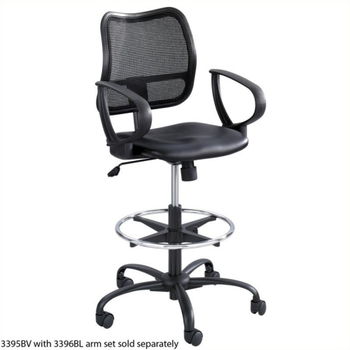 2 Piece Set Black Extendable Height Computer Desk and Drafting Chair