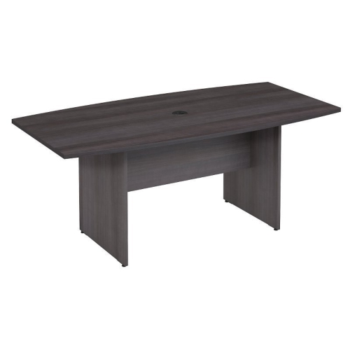 BBF  Bush Business Furniture 72W X 36D Boat Shaped Conference Table With Wood Base In Storm In Gray