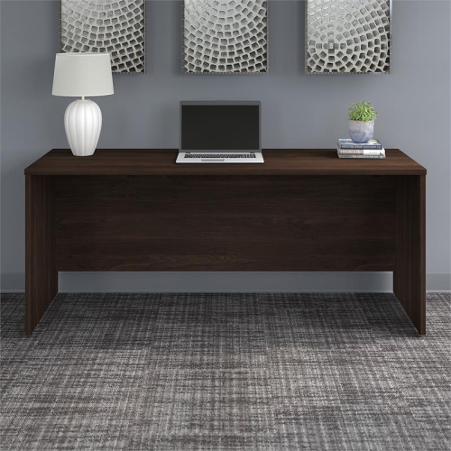 Office 500 72W x 24D Credenza Desk in Black Walnut - Engineered Wood