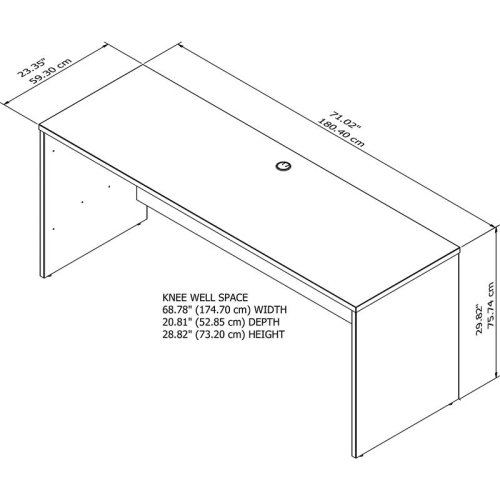 Office 500 72W x 24D Credenza Desk in Black Walnut - Engineered Wood
