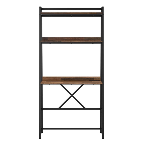 Furniture of America Mistos Transitional Metal Writing Desk with USB in Brown