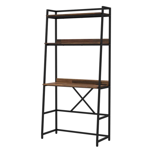 Furniture of America Mistos Transitional Metal Writing Desk with USB in Brown