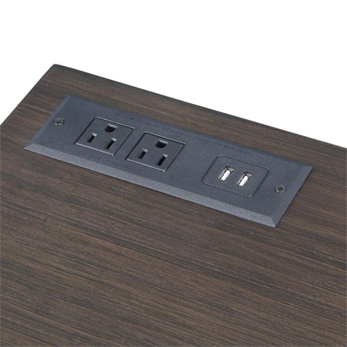 Furniture of America Giffore Wood Writing Desk with USB Port in Walnut