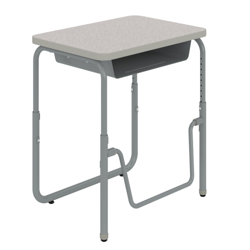 AlphaBetter 2.0 Height Adjustable Student Desk Pendulum Bar & Book Box in Gray