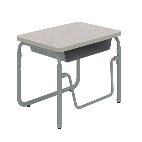 AlphaBetter 2.0 Height Adjustable Student Desk Pendulum Bar & Book Box in Gray